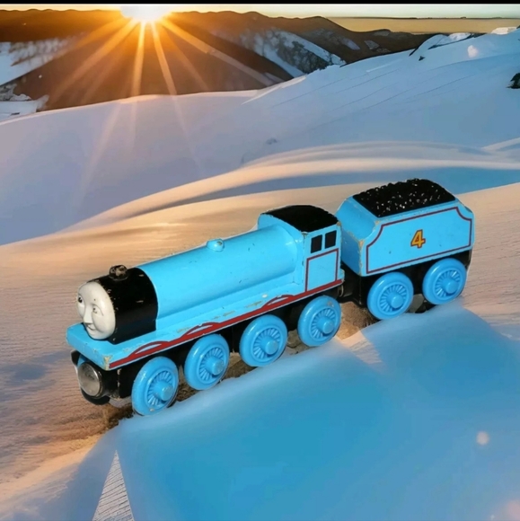 vintage wooden thomas & friends GORDON w/ tender train Britt Allcroft - Picture 3 of 5